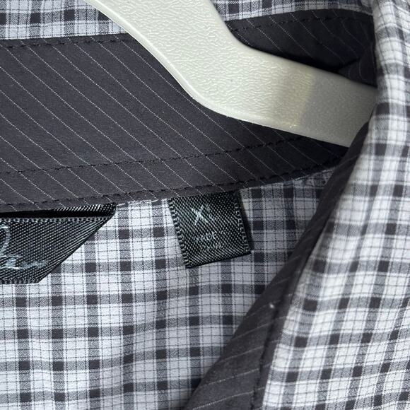 Travis Mathew Lightweight Performance Polo Shirt XL Gray Black Check - Picture 6 of 7